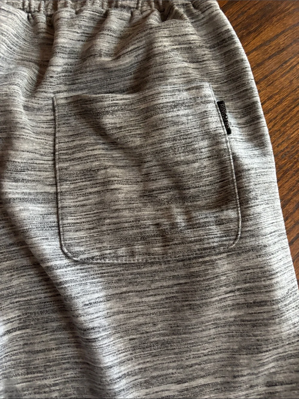 Ring of Fire Men's Heather Gray Athletic Shorts with Black Trim